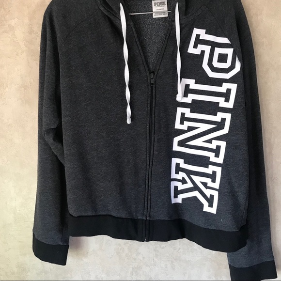 PINK Victoria's Secret Sweaters - PINK Grey Hoodie Size Large